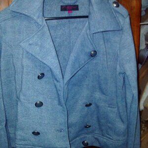 Womans Gray Military Style Button jacket XL